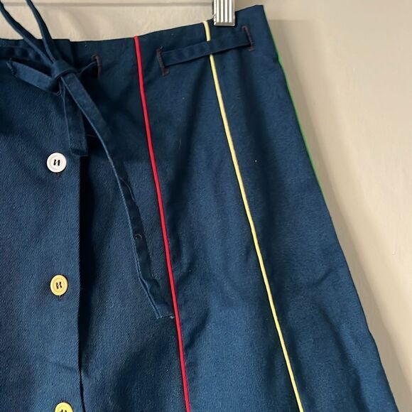 80s Point Of View Button Front Skirt With Rainbow Piping - Picture 3 of 10